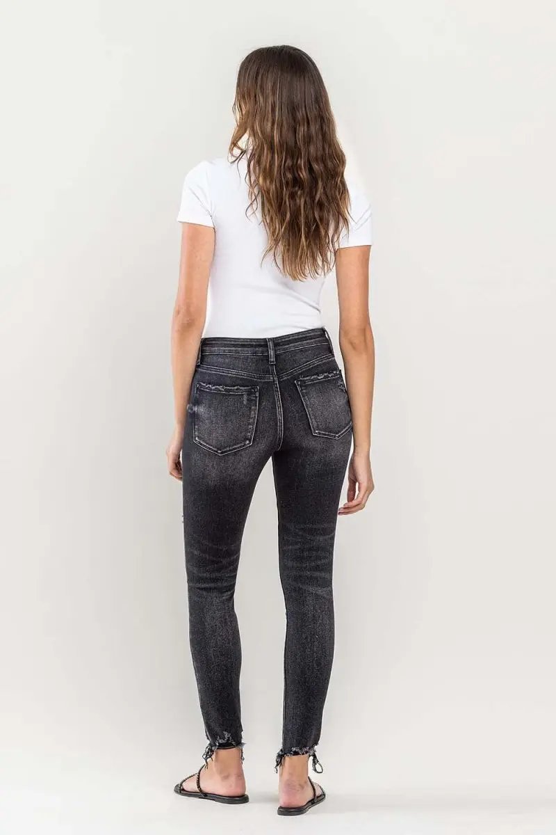 Lovervet Raw Hem Cropped Skinny Jeans for Stylish Outfits - Love Salve